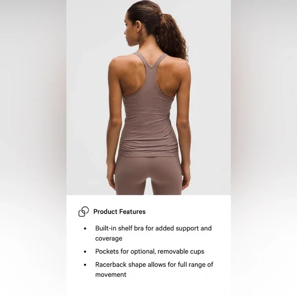 lululemon Ebb to Street Tank Top Light Support B/C Cup-Black- Size 12 - Picture 14 of 14